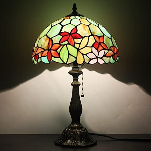 ZJART Tiffany Table Lamp 1 Light 19 polegadas de 19 polegadas Alto manchado de vidro de vidro estilo Reading Lâmpada