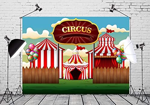 Corfoto Fabric 9x6ft Circus Backdrop Photography Park Parque de Golden Castle Stage Stage Background Festival para Recém