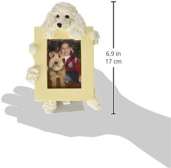 Poodle Picture Frame mantém sua foto favorita de 2,5 por 3,5 polegadas, Painted Poodle, de aparência pintada à mão, fica