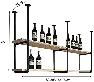 Prateleira de teto ataay pendurado rack de vinho, suporte para suporte de cano de água de barra de água, rack de exibição