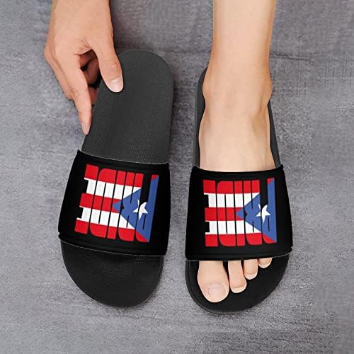 Puerto Rico-Rico Bandeira Country PVC PVC Home Sapatos de praia externa não deslizantes para homens e mulheres