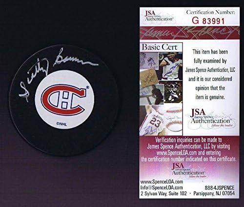Scotty Bowman assinou Montreal Canadiens Puck - JSA G83991 - Pucks autografados da NHL