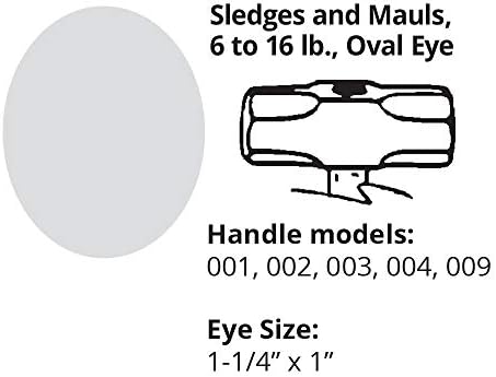 Link lida com 64419 36 Sledge ou Maul Handle, por trechos de 6 a 16 libras ou martelos impressionantes, nogueira americana