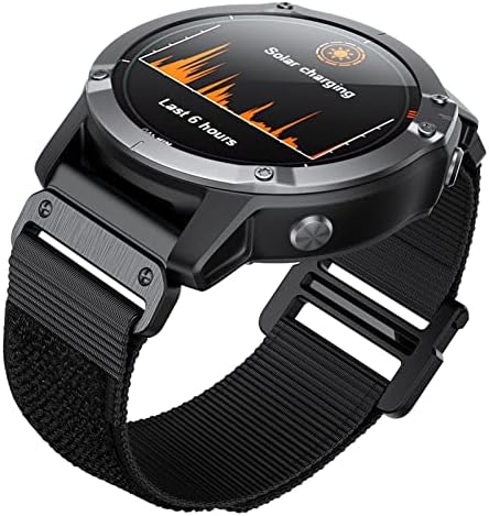 Coepmg para Garmin Watch Bands Compatible Fenix ​​7x 6x Pro GPS 5x 3HR Descent Mk1 Mk2 Titanic Velcro Strap 26mm Liberação rápida Tira de lona de nylon