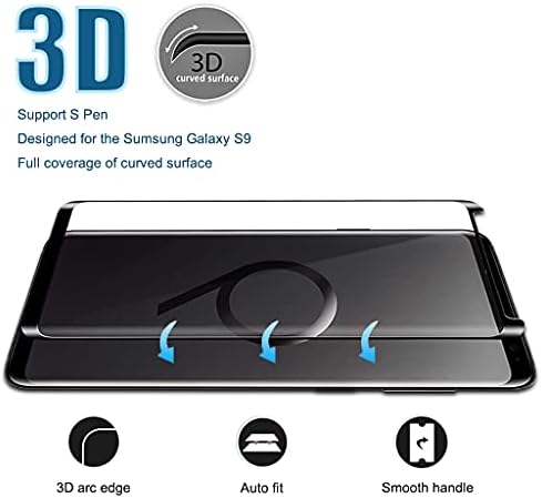 OttarScreen Galaxy S9 Protetor de tela [2+2 pacote] com protetor de lente da câmera [vidro 3D] Instalação fácil Cobertura completa