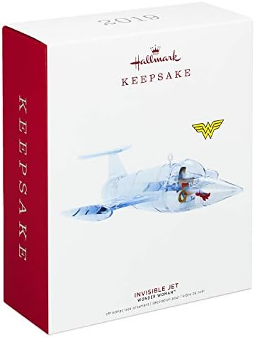 Ornamento de Natal da Hallmark Keetake 2019 do ano datado de DC Comics Wonder Woman Invisible Jet,