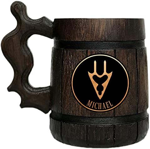 FFXIV Dragoon caneca caneca de madeira. Presente para jogadores. Beer Stein. Caneca de cerveja de madeira personalizada.