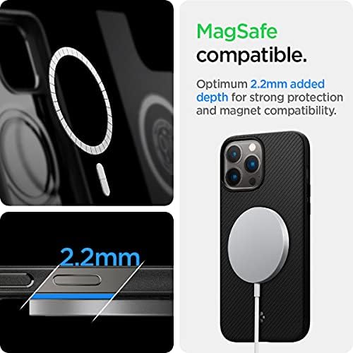 Spigen Mag Armour Compatível com Magsafe projetado para iPhone 13 Pro Max Case - Matte Black