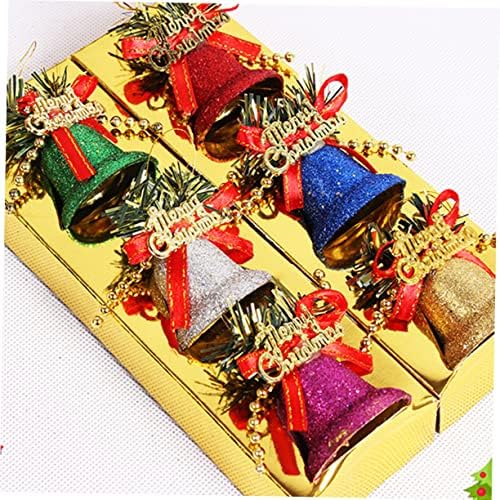 Aboofan 12pcs coloridos sinos de pó de natividade sinos para artesanato decoração de natividade de natal brilho sino