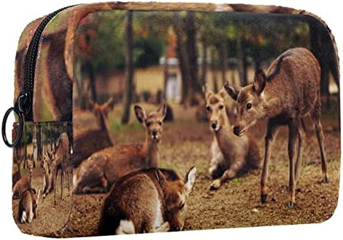 Tbouobt Bags cosméticos sacos de maquiagem para mulheres, bolsas de maquiagem pequenas sacolas de viagem, Deer de animal adorável