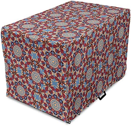 Capa de caixa de caixas de cães tribais lunaráveis, padrão de flores abstrato ornamental com influências folclore do Oriente Médio,
