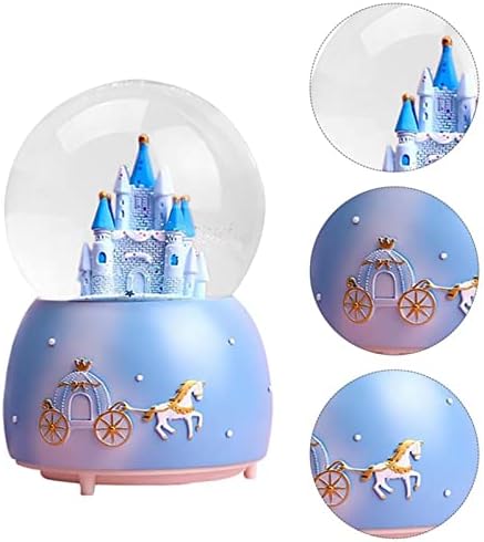 Caixa de música de Snow Globes para crianças Snow Globes Fairy Tale Castle Crystal Ball Box Caixa de Crystal Balls Crystal Desktop