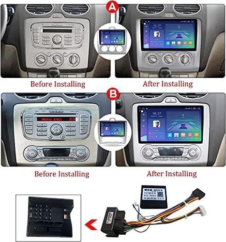 Rádio Android 12 Car para F.ord Focus 2 2004-2011 | 9 '' AM FM RDS Radio com GPS WiFi BT USB Volhe de direção Mirror Link Back Camera,