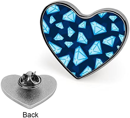 Blue Diamonds Heart Broche Pin Filme de artesanato de laço de lapela fofo para acessório de fantasia