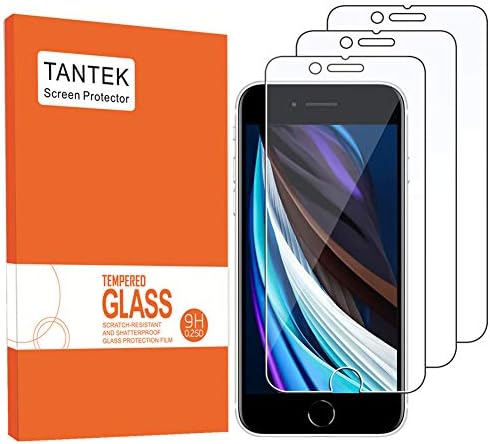 Protetor de tela Tantek para iPhone SE 2020 2ª geração, iPhone 8,7,6s, 6, 4,7 polegadas, filme de vidro temperado, Ultra Clear, 3-Pack
