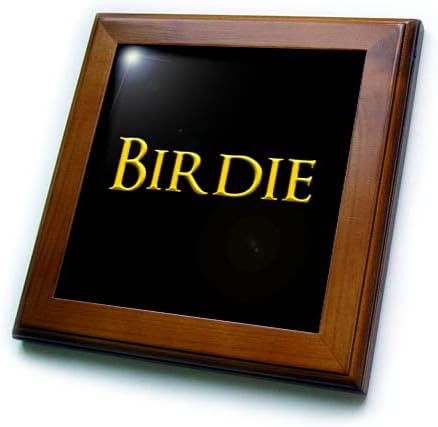 Nome da mulher comum de Birrose Birdie na América. Amarelo em Black Cool Charm - Tiles emoldurados