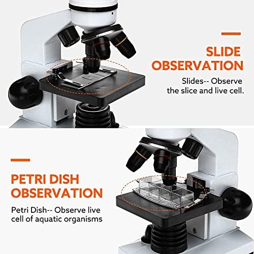 Microscópios 40x-1600X para crianças adultos adultos poderosos microscópios educacionais biológicos