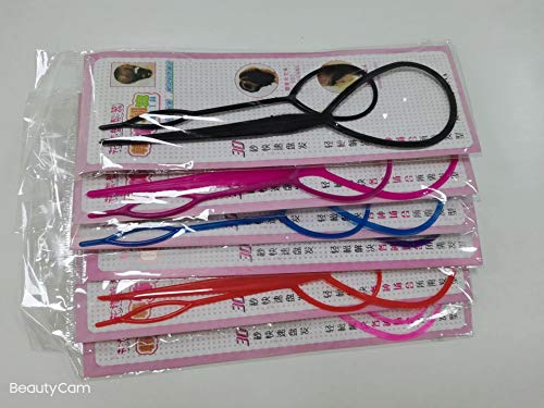 PPINA 12 peças Plástico Magic Topsy Cabels Acessórios, loop de ferramentas de tranças frances