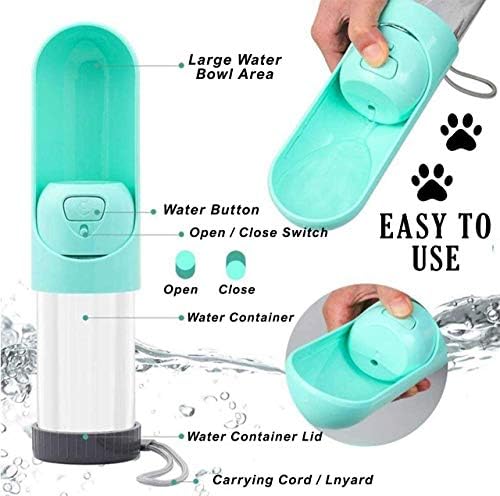 PET de estimação dobrável portátil, cão, gato, dispensador de tigela de garrafa de água potável. Traga caminhadas, caminhadas