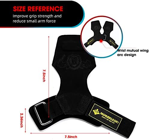 Tiras de pulso de levantamento de peso manueklear com alça de pulso de almofada, tiras de pulso de levantamento de peso de couro para levantamento terra, levantamento de força, encolher de ombros pesados ​​para homens/mulheres