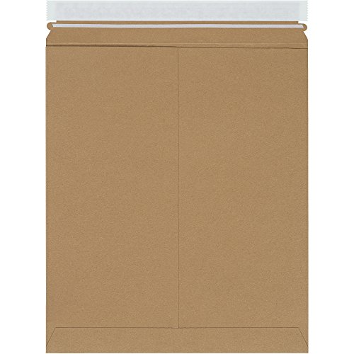 Aviditi 12 3/4 x 15 Stayflats Brand rígido Mailers planos, Kraft Photo Document Mailers, Fechamento de Peel & Seal, Tear Strip