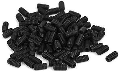 Aexit DIN916 M2X4MM MENAS, PARA PARA PARA PARA PREFADOS E FASCENERES METAL GRADE 10.9 SOCKETA HEXIFICAÇÃO PARAFUSO DE PARAFUSO NATA E PARTS DE PARAFUSOS RELOS BLACK 100PCS