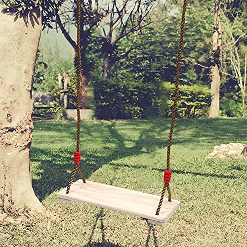 Doitool Kids joga Wood Swing para garoto de madeira pendurada árvore de balanço simples cadeira suspensa para cadeira