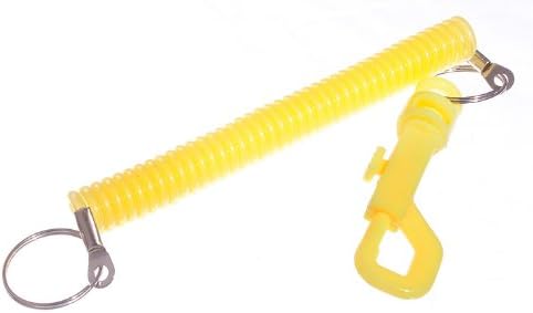 48 x Anéis de chave de recuo em espiral de plástico amarelo