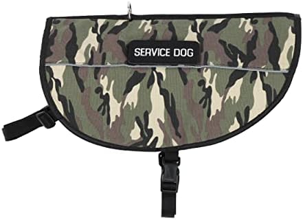 Jaqueta de arnês de cães de serviço MONMED com remendos - colete de cães de suporte emocional médio de camuflagem com 22,5 a 27 polegadas de tamanho do peito