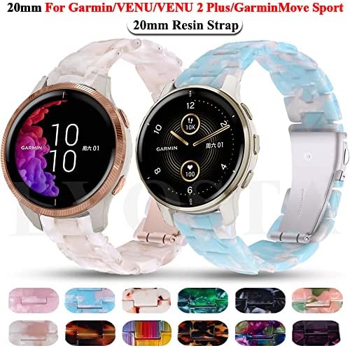 Skm Resin Smart Watch Bands para Garmin Venu2/Venu 2 Plus Sq Straps Garminmove Sport Forerunner 245 645 WatchBand 20mm