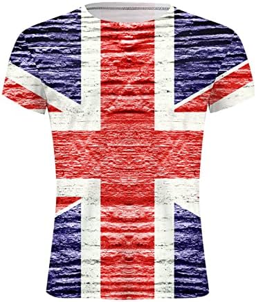 Union Jack Flag UK Reino Unido Grã-Bretanha Britânica para homens Mulheres clássicas de manga curta o pescoço de verão Camiseta