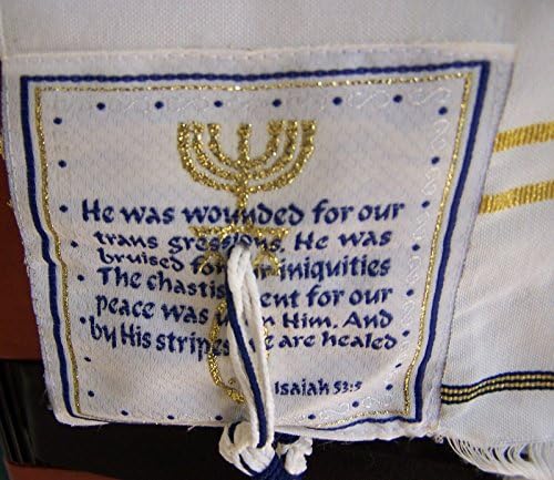 Shofars de Afar Royal Blue Messiânico Tallit Talit Oração de Oração 72 x 22 com Bolsa de Zíper de Pano Combinante - Projetado pelo