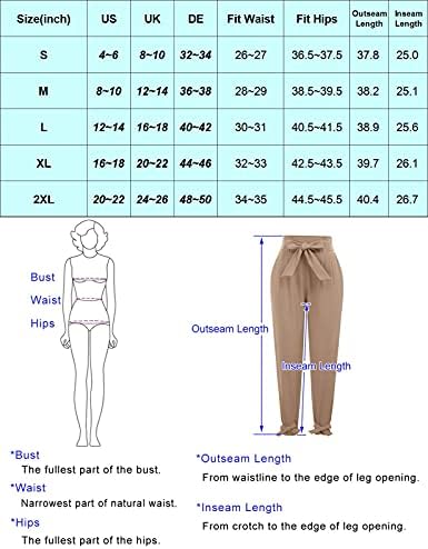 Liumilac Women Women Casual Cropped calças de cintura alta de cintura alta com bolsos