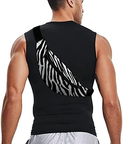Bolsa de cinto de impressão de zebra para homens Menas de moda Bolsa de cintura Crossbody com cinta ajustável para escritório de viagens