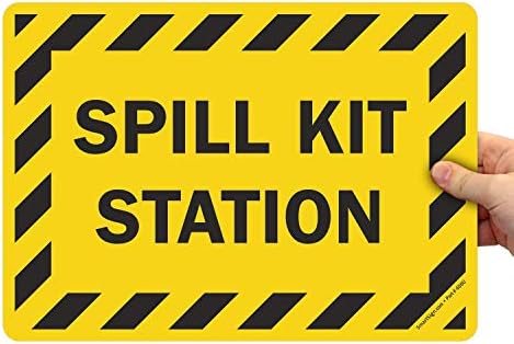 SmartSign-LB-1495-EU-14 estação de kit de derramamento da estação do kit de derramamento | 10 x 14 vinil laminado preto no amarelo