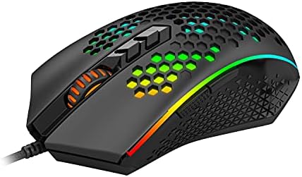 Redragon M809 Ultralight Weight Honeycomb Gaming Mouse RGB LIGADA MMO LILTADO CONDUTO com 12400 DPI para Windows