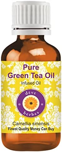 Deve Herbes Pure Green Tea Oil com gotas de plástico interno do euro natural de grau terapêutico infundido 15ml