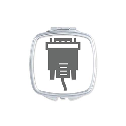 Black Plug Cable Cablege padrão espelho portátil composição de bolso compacto de dupla face de vidro