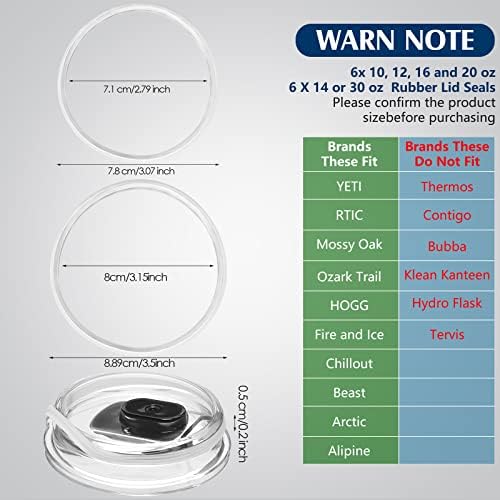 30 onças e 20 onças de reposição de borracha vedações compatíveis vedações de tampa de tampa para 10, 12, 14, 16, 20 ou 30 onças compatíveis com copos de aço inoxidável