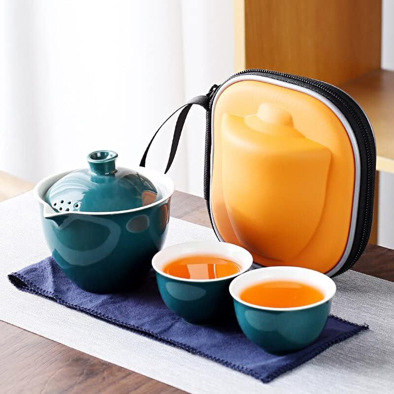 Com bolsa de viagem 2 xícaras de chá chinês de kung fu conjunto de viagens conjunto de portátil portátil portátil teaset gaiwan xícaras de chá ferramenta de chá