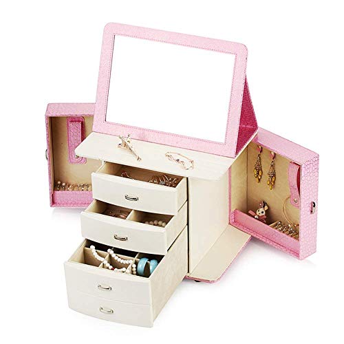Bandeja de exibição Zuqiee Caixa de armazenamento de jóias femininas com gaveta de várias camadas para armazenamento
