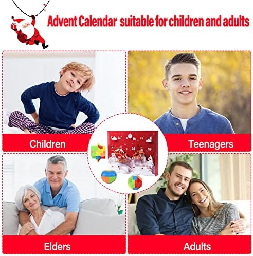 Calendário de advento de Wucenzi 2022 para adultos crianças teaser cerebrais Calendar de contagem regressiva de Natal