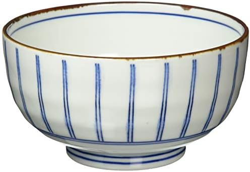 Saikai Pottery 19542 Indigo Shop Picture trocando tigela, conjunto de 5, Udon, Soba, Bowl, Microondas, Máquilha de lavar louça,