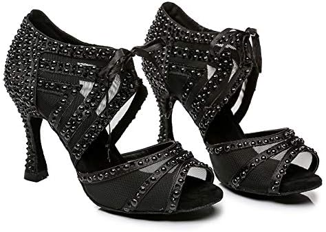 VCIXXVCE Feminino Lace Up Up Ballroom Latin Sapatos de dança Salsa Salsa Salsa Tango Dançando botas, Model-L435