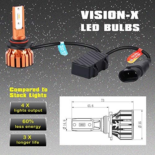Alla Iluminação Visão X-HL Xtreme Super Bright 10000 Lumens HB3 9005 Bulbos LED, faróis/lâmpadas de substituição DRL Bulbos ajustáveis, 6000k Xenon White