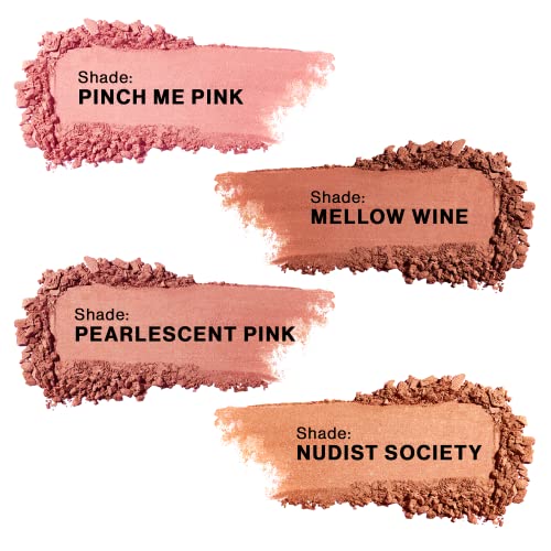 Ícone de cor de cor selvagem molhada maquiagem em pó, vinho suave rosa | Brilho natural fosco | Óleo de jojoba hidratante
