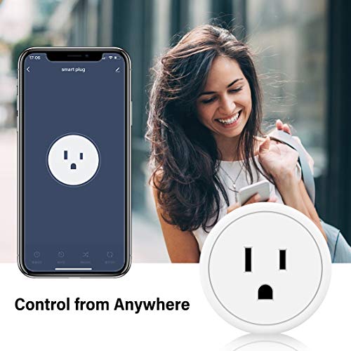 AOYCOCOC Alexa Smart Plugs - Mini Switch de soquete Smart WiFi Bluetooth funciona com o Alexa Echo Google Home, controle