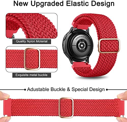 Wanme Braided Elastic Band para Samsung Galaxy Watch Active 2 44mm 40mm & Watch Active & Galaxy Watch 3 41mm & Galaxy Watch 42mm, cinta elástica de 20 mm com pulseiras ajustáveis ​​de fivela