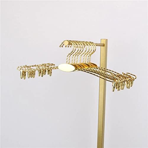10pcs cabide de clipe reto com 2 clipes hanger de lingerie de designer metálico cabide de ouro Twisted 10pcs