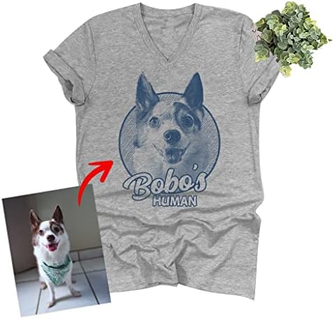Pawarts Dog Persegoionalizado Camisas de Camisetas em V Camisa Gráfica Custom Campa para Mãe Dog Mom